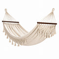 Amaca in cotone con frange beige