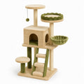 Albero per Gatti in Truciolato e Sisal Beige/Verde