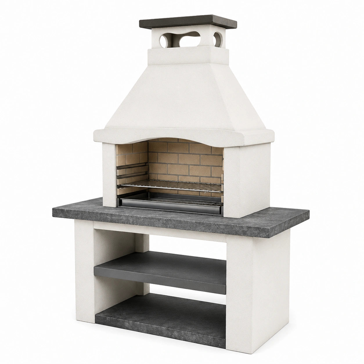 Barbecue da giardino in cemento e granito grigio