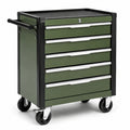 Carrello portautensili in metallo con 7 cassetti verde e nero