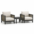 Set da giardino in alluminio con sedie e tavolino, beige/nero